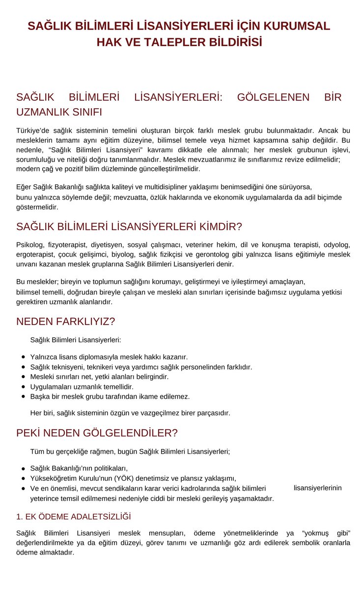 eenesgkc's tweet photo. Bugün itibarıyla kamuoyuna sunduk:

SAĞLIK BİLİMLERİ LİSANSİYERLERİ İÇİN
KURUMSAL HAK VE TALEPLER BİLDİRİSİ

Sağlık Bilimleri Lisansiyerleri bu sistemin eğitimli, uzman ve özgün profesyonelleridir.

Hazırladığım bu kurumsal bildiride haklarımızı, taleplerimizi ve adaletsizliği tüm yönleriyle ortaya koyduk.

✊ Görünür olacağız. Vazgeçmeyeceğiz.

🔗 https://t.co/5KA51QQkmZ

#LisansiyerSen #SağlıktaAdalet #SağlıkBilimleriLisansiyerleri

@lisansiyer_sen @kamusaglis @SaglikMP @saglikbakanligi @drmemisoglu @YuksekogretimK @erolozvar @tcailesosyal @MahinurOzdemir @yhgmsb @sbshgm @sbkhgm @dryasinerkoc @suayipbirinci @memindemirkoltr