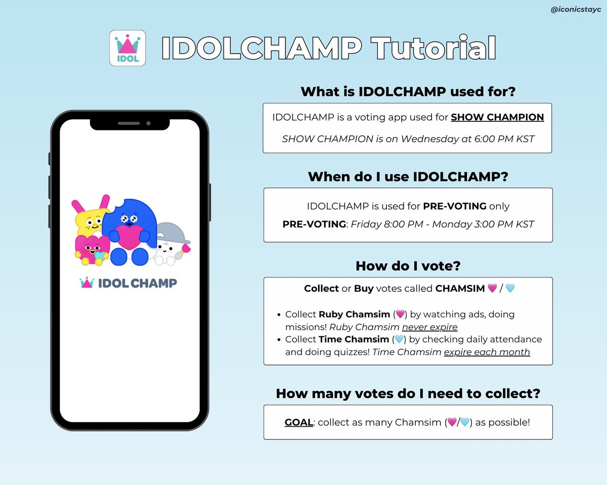 STAYC_CHARTS's tweet image. 📢 SWITH 📢
Show Champion's Pre-Voting is now open!
From now on until wednesday (july 30) at 3PM KST drop as many votes as you can!
Let’s do our best🔥