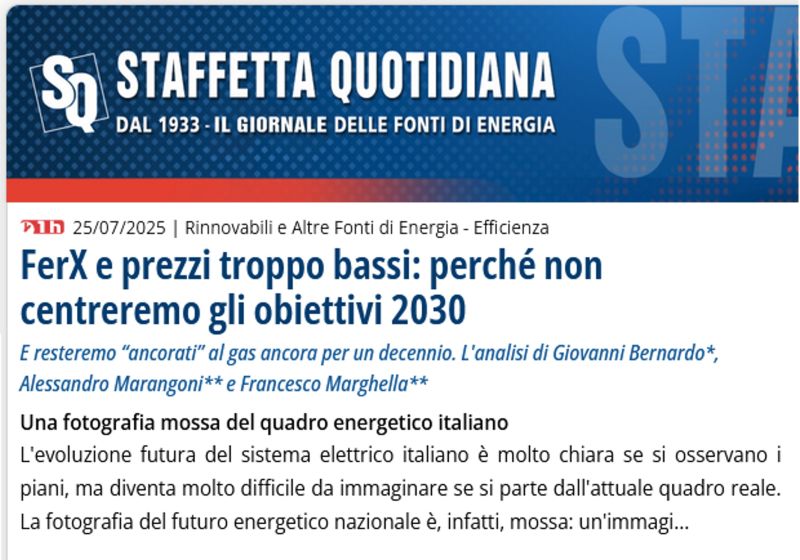 ALTHESYS Strategic Consultants (@althesys) on Twitter photo "Anche tra dieci anni, senza un'accelerazione sulle #rinnovabili, il prezzo #elettrico resterà ancorato a quello del #gas."
Leggi l'articolo completo su <a href="/Staffetta/">Staffetta Quotidiana</a>
staffettaonline.com/articolo.aspx?… "Anche tra dieci anni, senza un'accelerazione sulle #rinnovabili, il prezzo #elettrico resterà ancorato a quello del #gas."
Leggi l'articolo completo su <a href="/Staffetta/">Staffetta Quotidiana</a>
staffettaonline.com/articolo.aspx?…