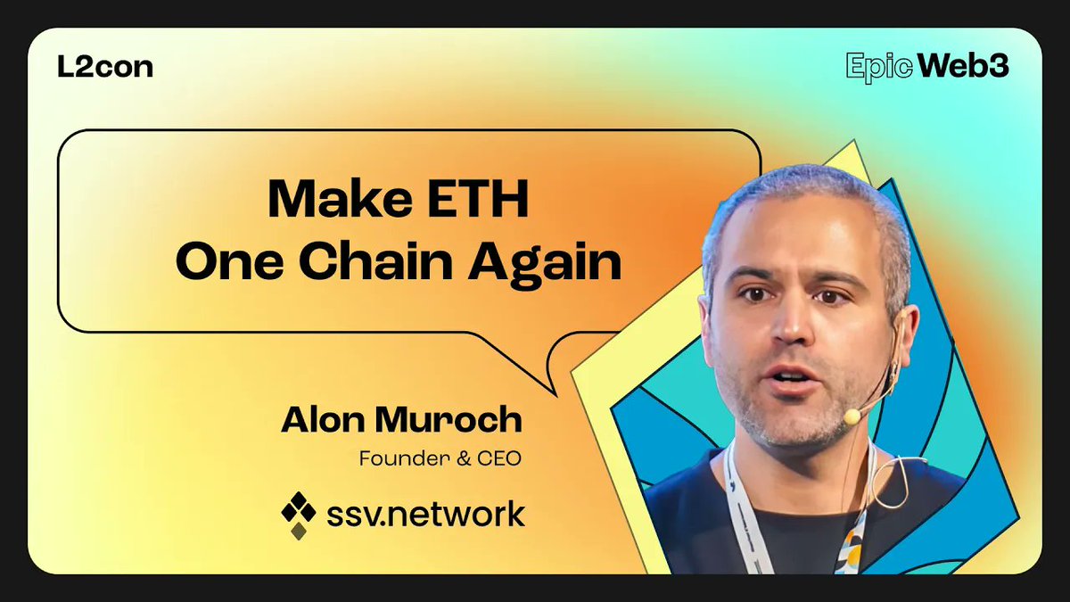 epicweb3's tweet image. Is Ethereum’s future with rollups owned by mega-platforms or rooted in its decentralised validator set? 🏗️
@AmMuroch, CEO @ssv_network warns that the current fragmentation and corporate rollups risk diluting Ethereum’s core ethos.
Base and composable rollups offer a path to…