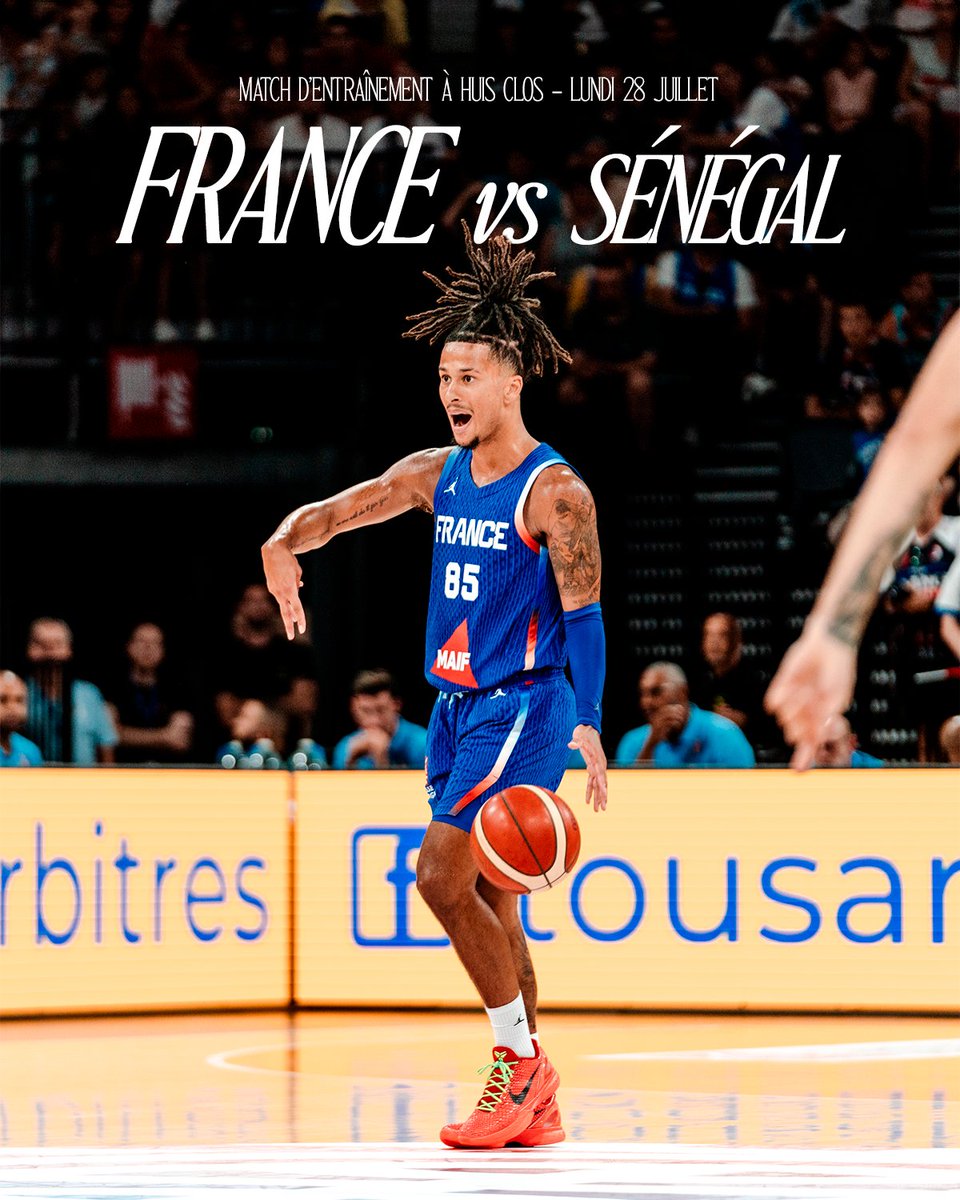 FRABasketball's tweet image. Premiers réglages 📈
Ce lundi 28 juillet, les Bleus affrontent le Sénégal lors d'un match d'entraînement à huis clos à l'INSEP 💪
#TeamFranceBasket | #PassionnémentBleu | #EuroBasket
