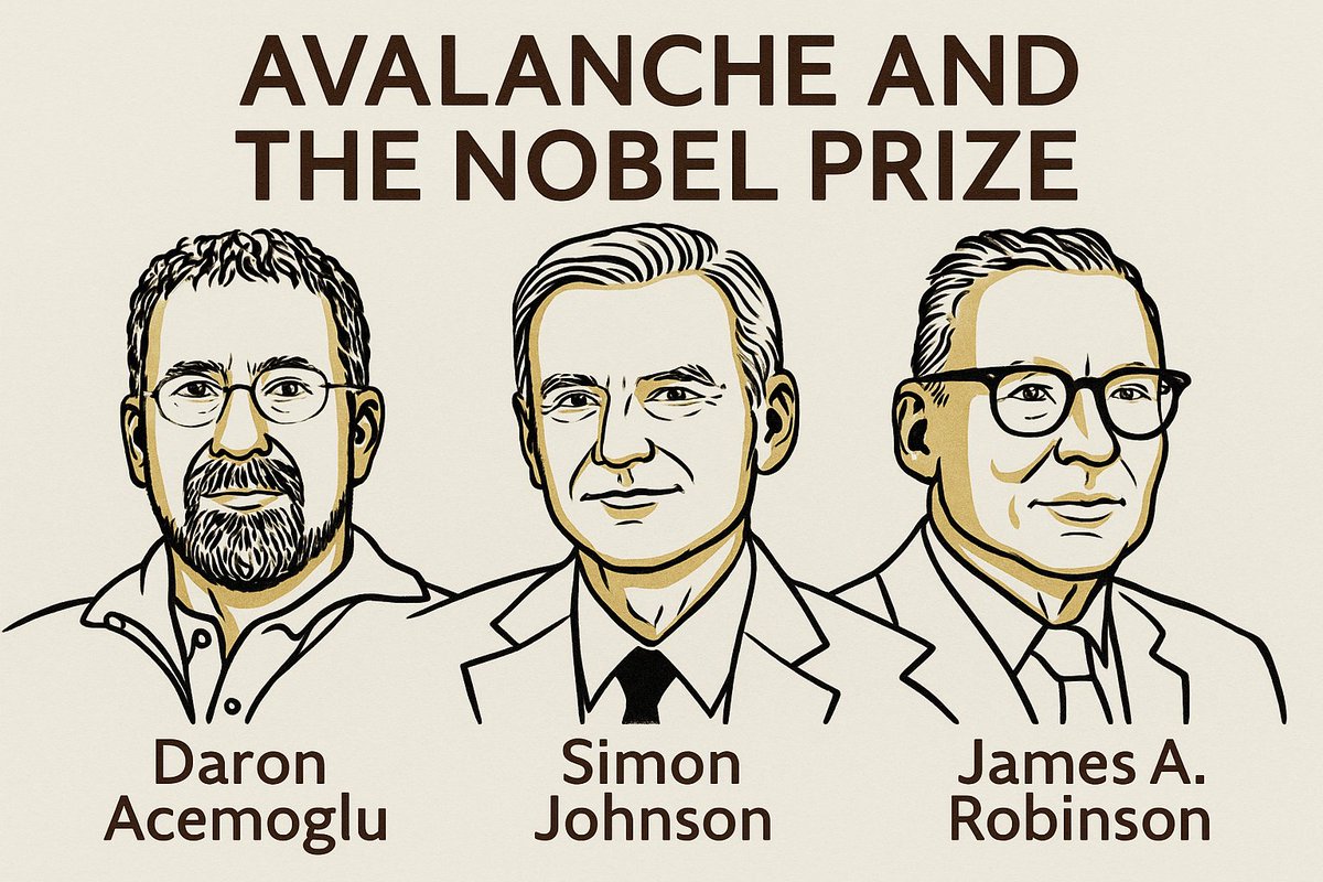 mgnavax's tweet image. What if the most quietly powerful blockchain today reflects the same institutional logic that just won a Nobel Prize?
What if Avalanche —one of the most misunderstood blockchains— quietly mirrors the same institutional principles that earned Daron Acemoglu and his team a Nobel…