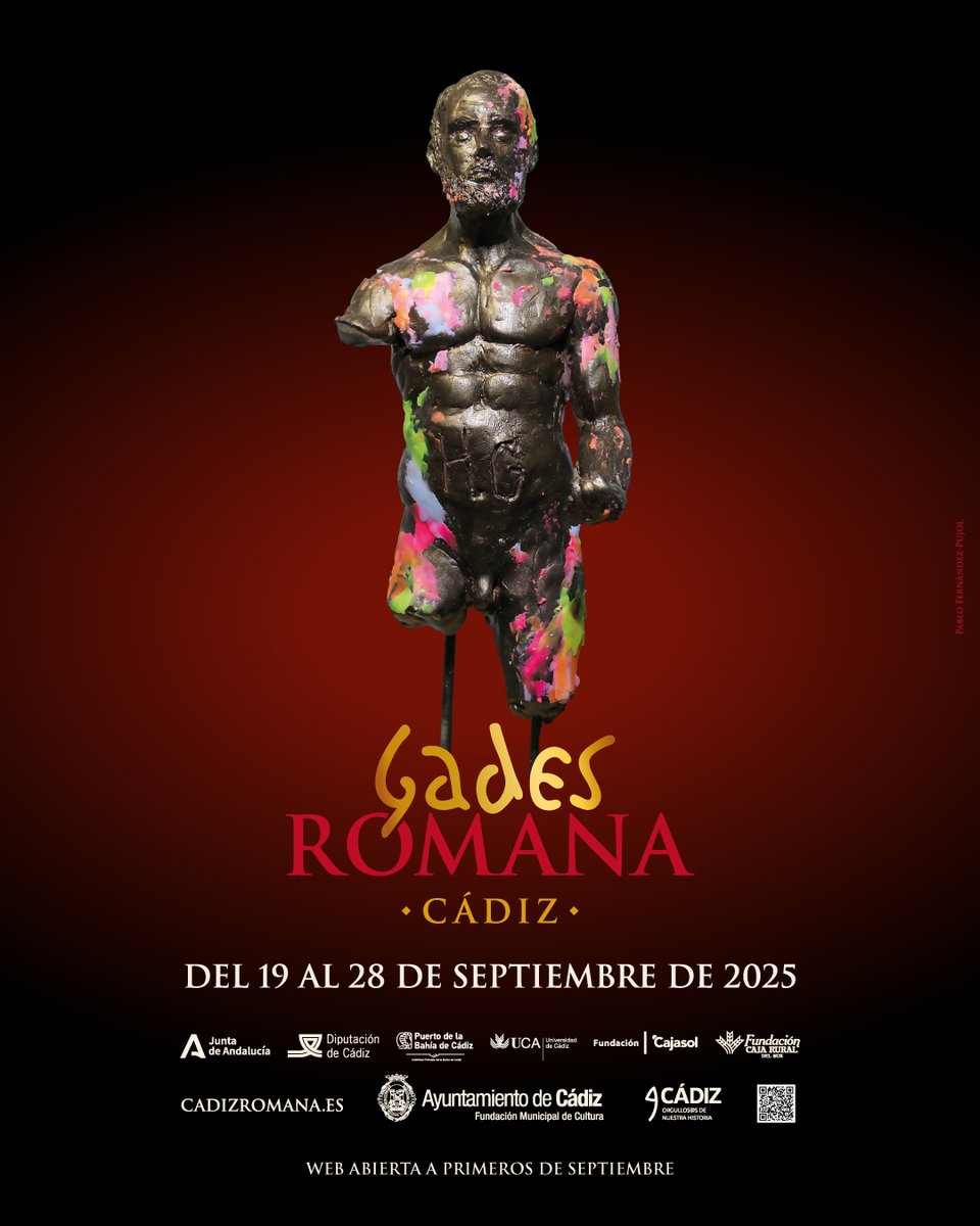 ✅ #Cádiz acogerá la celebración de #CádizRomana 2025 del 19 al 28 de septiembre

El cartel de la segunda edición del programa municipal ‘Cádiz, orgullos@s de nuestra historia’ ha sido elaborado por el artista gaditano Pablo Fernández-Pujol