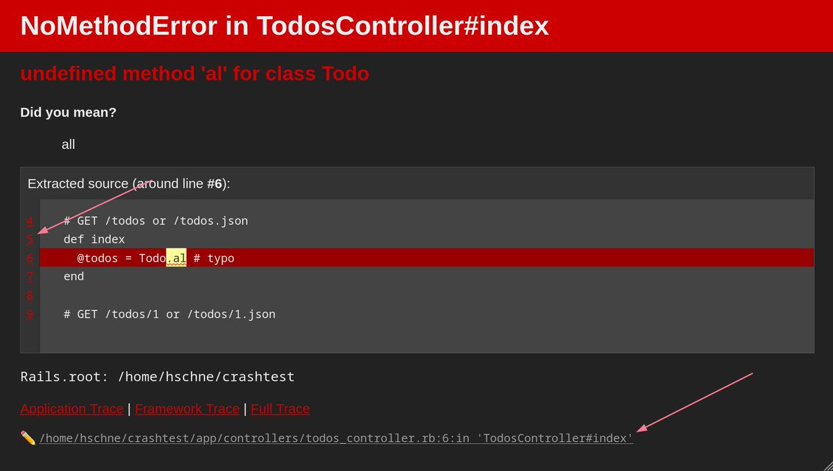 Clickable editor links just landed in Rails main!

A very nice addition, I'm sure this will make debugging just a tiny bit more comfortable. 

Now I just need to make it work with my trusty Nvim 🧐