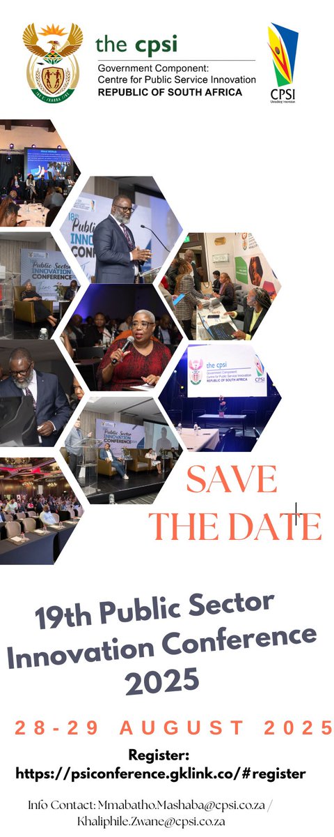 Save the date: 19th Public Sector Innovation Conference  28-29 August 2025. THEME: Citizen-centric digital transformation.