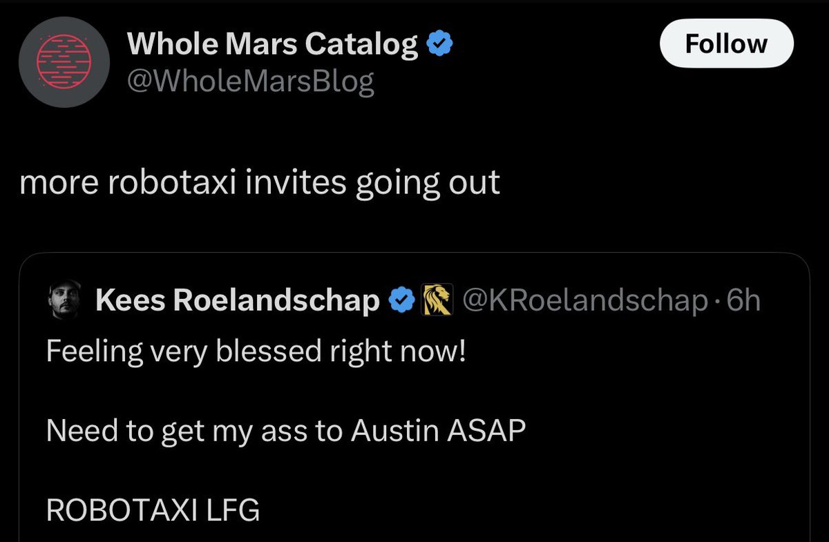 grantbelden's tweet image. Congrats to the proprietor of the @TeslaToMars420 podcast on receiving a robotaxi invite
I wonder how many people are riding in their first Waymo today