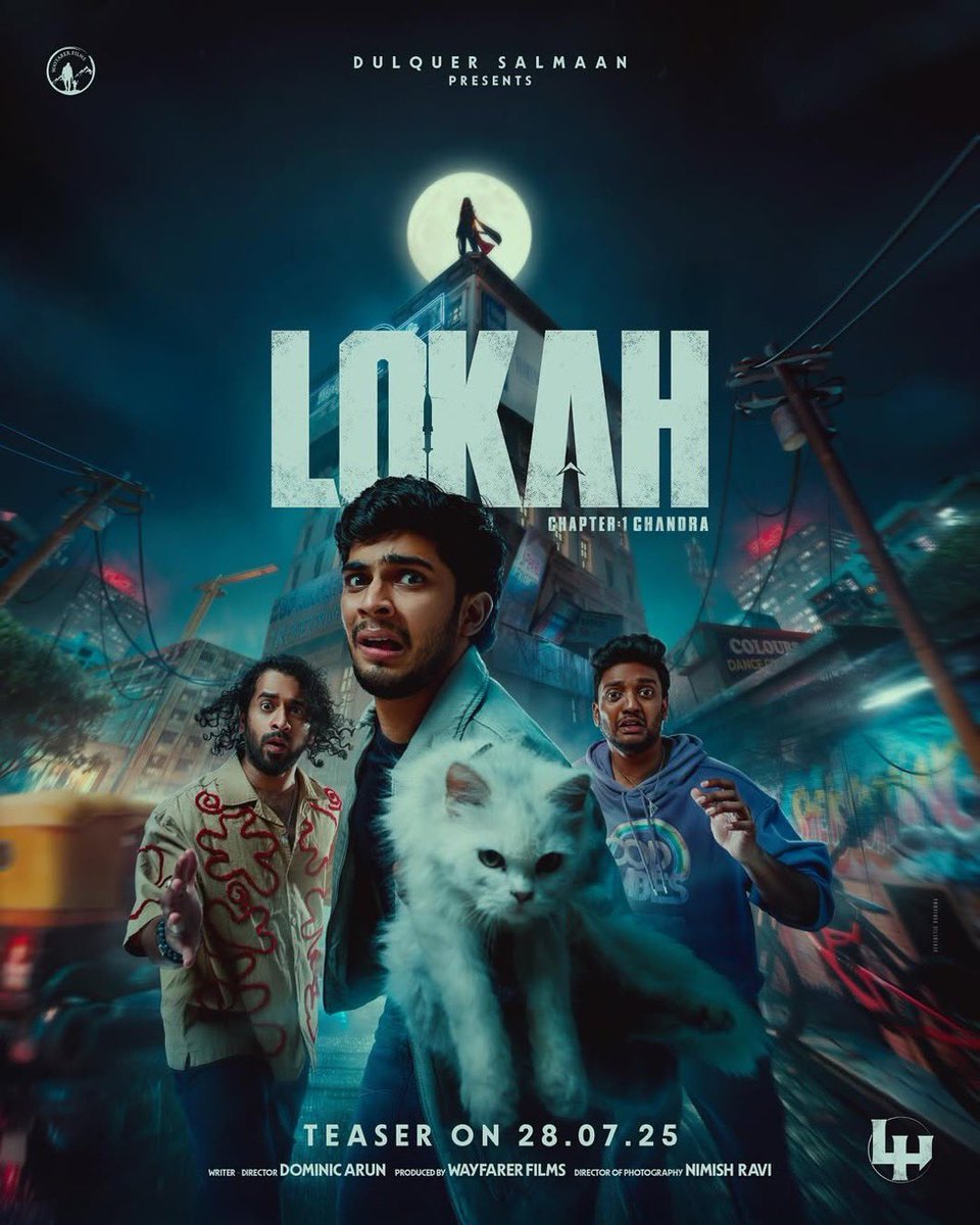 saloon_kada's tweet image. #LOKAH — Chapter : 1 Teaser Releasing On July 28🫣🔥
Stars : Kalyani Priyadarshan - Naslen
Music : Jakes Bejoy (Thudarum)
Direction : Dominic Arun (Tharangam)
Wayfarer Cinematic Universe Film.
August 28 Theatrical Release!!