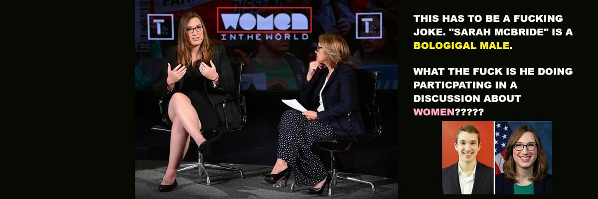 OneNOnly_Coby's tweet image. #Rerminder:
@SarahEMcBride is a biological male whose given name is TIMMY.
Now, imagine this mentally unstable heifer having the balls to attend a discussion about "Women in the World."
People have lost their fucking minds.