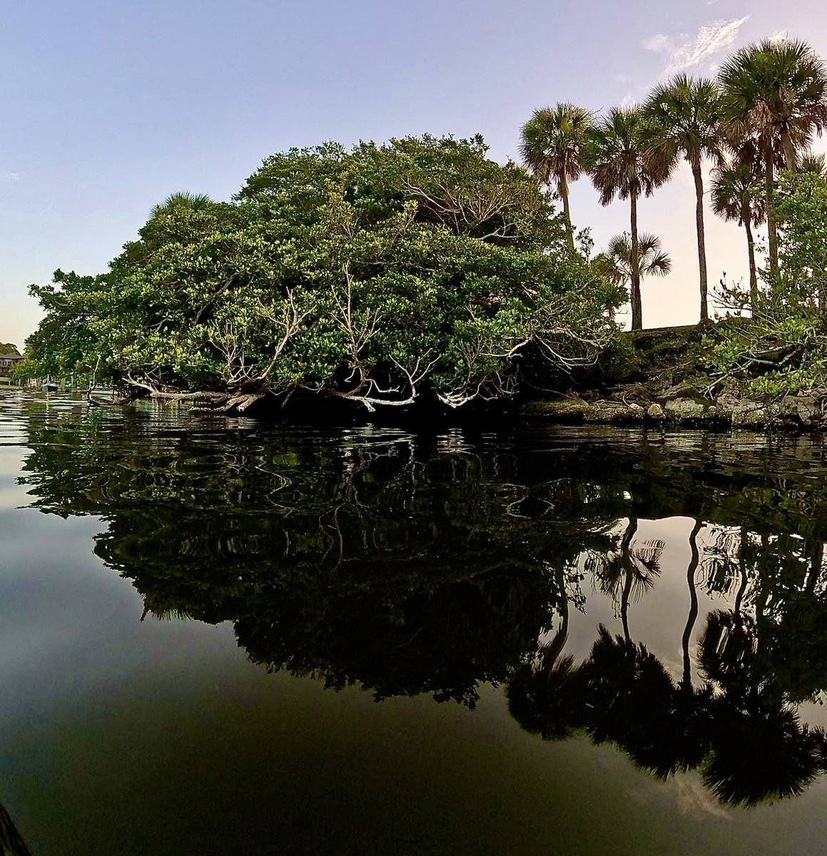 KipAuthor's tweet image. Sunrise from the mouth of the Eau Gallie River.