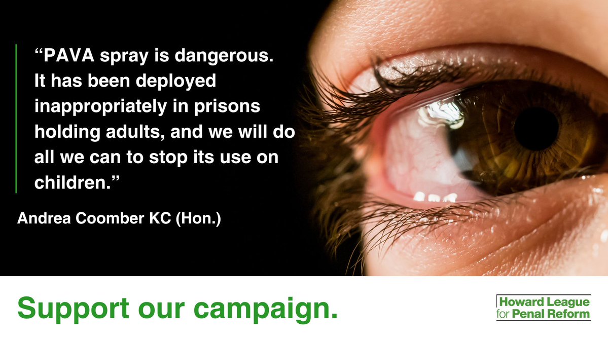 TheHowardLeague's tweet image. Let's stop PAVA spray being used on children in prison.
Please support us as we prepare to challenge the government in the High Court: crowdjustice.com/case/stop-the-…