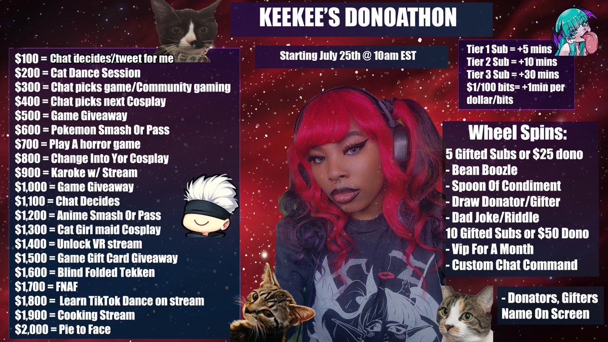 keekeexbabyy's tweet image. Live now with the donoathon/tip-a-thon raising funds for bills & other needs come through for all the fun & chaos that will be had & make me do ish hehehehe :D
🔗: twitch.tv/keekeexbabyy