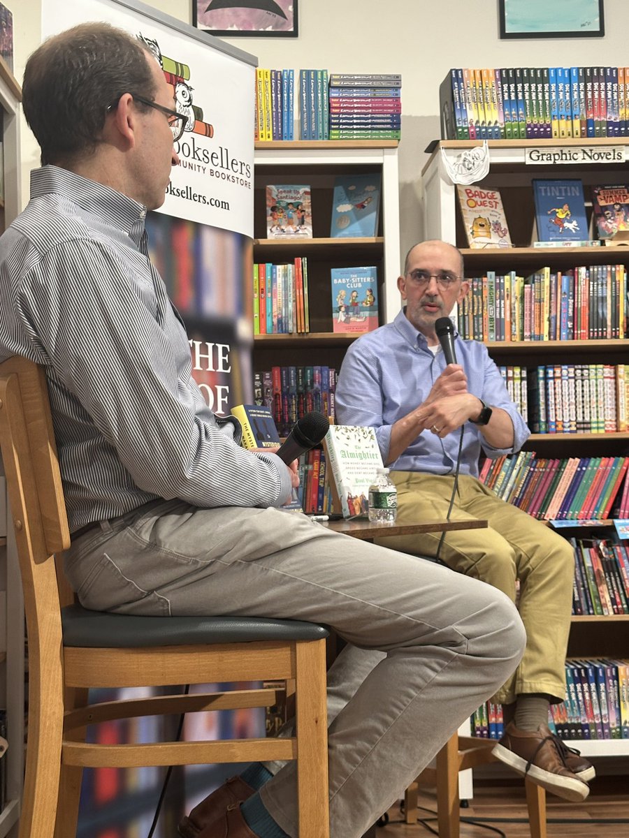 paulvigna's tweet image. Great night in Montclair talking about The Almightier with a bunch of family and friends and book lovers.
The Almightier is the story of money you’ve never heard. Order it online now.
amazon.com/Almightier-Mon…
