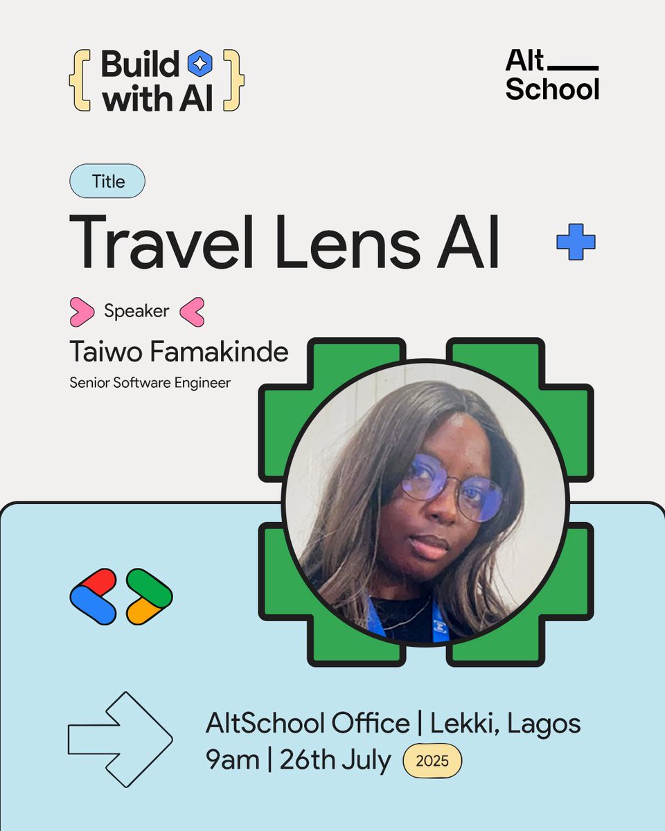 AltSchoolAfrica's tweet image. We’ve got an amazing lineup of speakers ready to take the engage with our community at the Google event tomorrow, and we seriously can’t wait! 🙌
Even more than that, we’re so excited to see our community come together.
It’s going to be a special one. See you there!