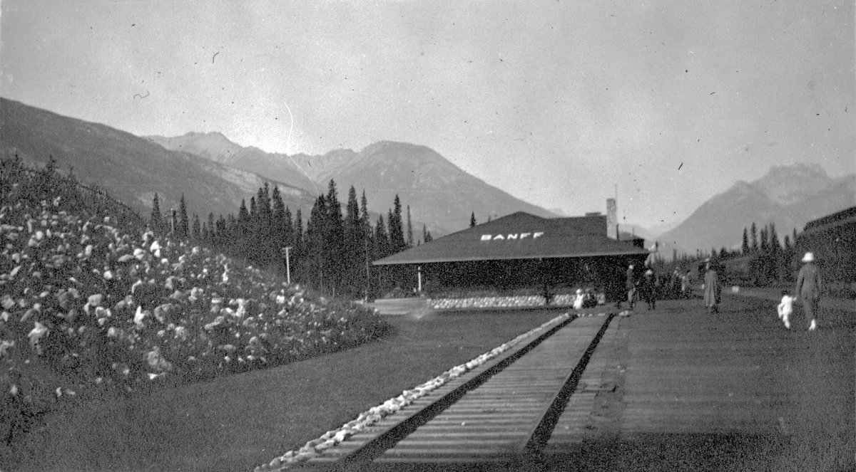 Banff Canadian Pacific Railway Station, August 1921 (A14092).