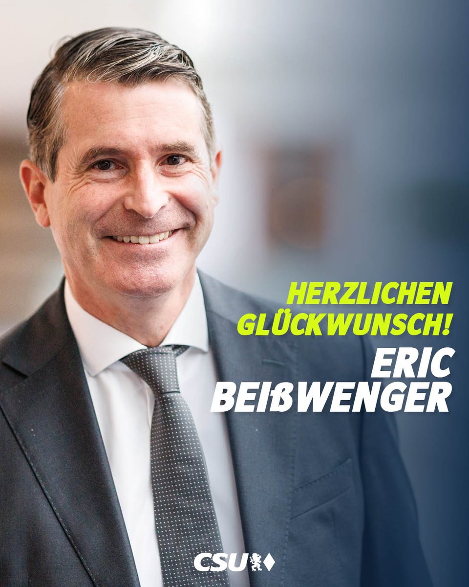 CSU's tweet image. Wir gratulieren unserem bayerischen Staatsminister für Internationales und Europaangelegenheiten, Eric #Beißwenger, herzlich zu seinem #Geburtstag!