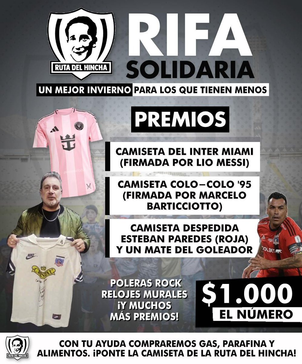 ¡RECUERDEN QUE TENEMOS RIFA DE LA RUTA DEL HINCHA! ⚪⚫ 
En la Fundación Ruta del Hincha recibimos cada día más pedidos de ayuda. Personas que no tienen para comer ni para calefaccionarse este invierno. 

🔥 ¡No queremos que nadie pase frío ni hambre! Por eso, organizamos una