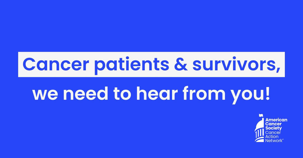ACSCAN's tweet image. Have you been impacted by #cancer?
Please take ACS CAN's latest Survivor Views survey, which explores issues like cancer treatments and how they come to market, drug shortages, new therapies, and what role AI should play.
➡️ Sign up today: …ricancancersociety.allegiancetech.com/cgi-bin/qwebco…
