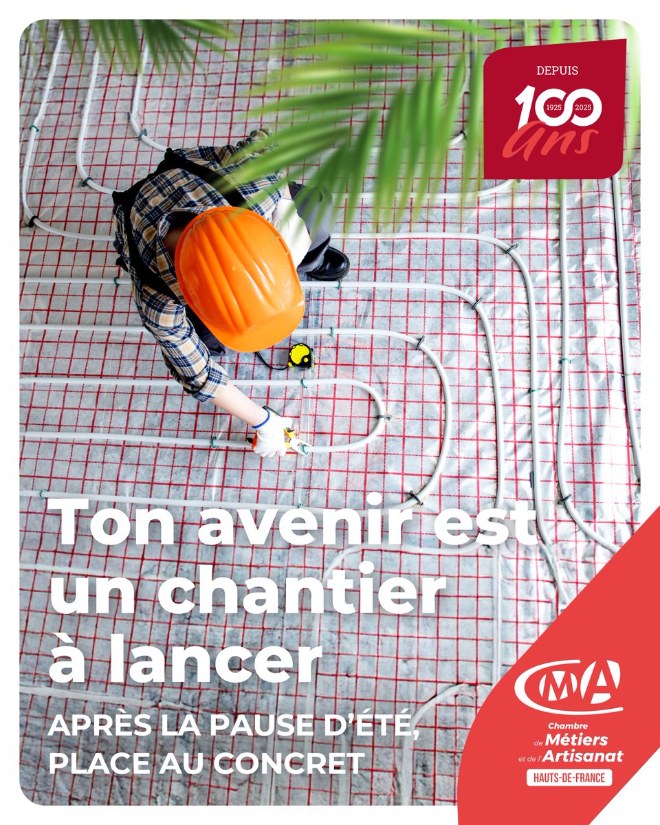 💪 L’été c’est fait pour rêver… et se lancer dans du concret

Tu profites du soleil, tu lèves un peu le pied… et si tu prenais aussi le temps de penser à ton avenir pro ?

👷‍♀️ Avec CMA Formation, tu peux te former aux métiers du bâtiment dès la rentrée, et apprendre tout ce