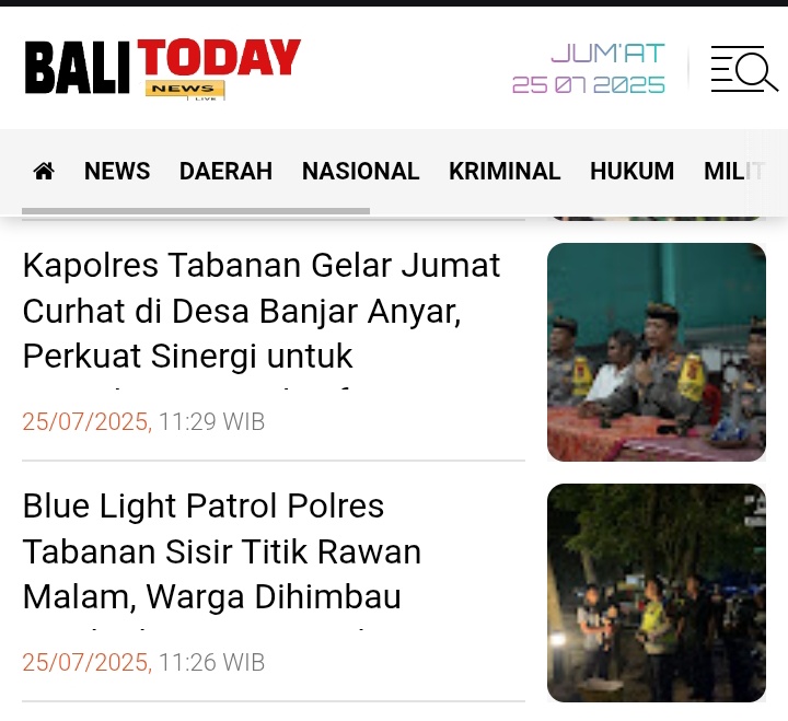 Kapolres Tabanan Gelar Jumat Curhat di Desa Banjar Anyar, Perkuat Sinergi untuk Kamtibmas Kondusif

balinewstoday.com/2025/07/kapolr…