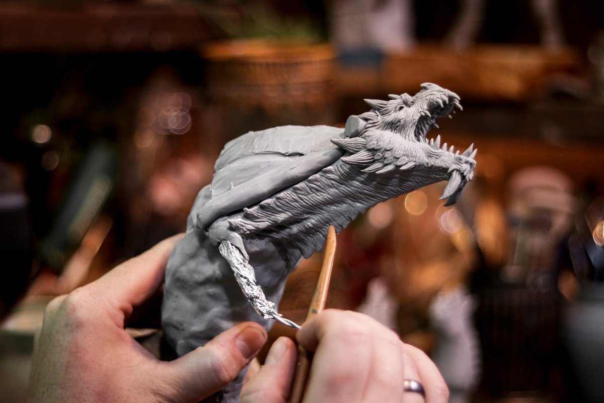 Dragon Sculpting now live: TWITCH.TV/CNOTBUSCH #dragon #sculpture #polymerclay #clayart