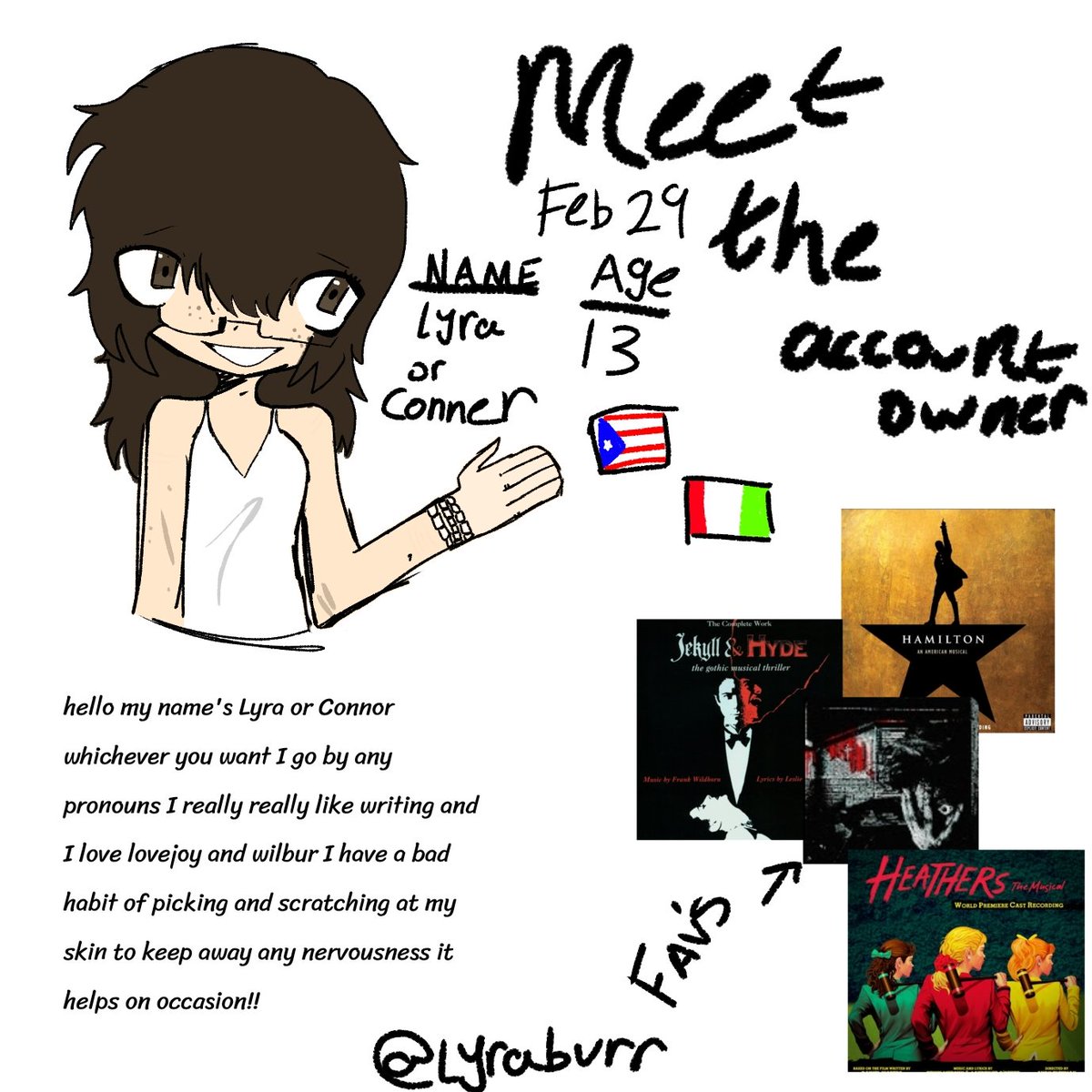 lyraburr's tweet photo. Small intro!! 

Lyraburrs intro 

Hello world https://t.co/VwbFVczyrx