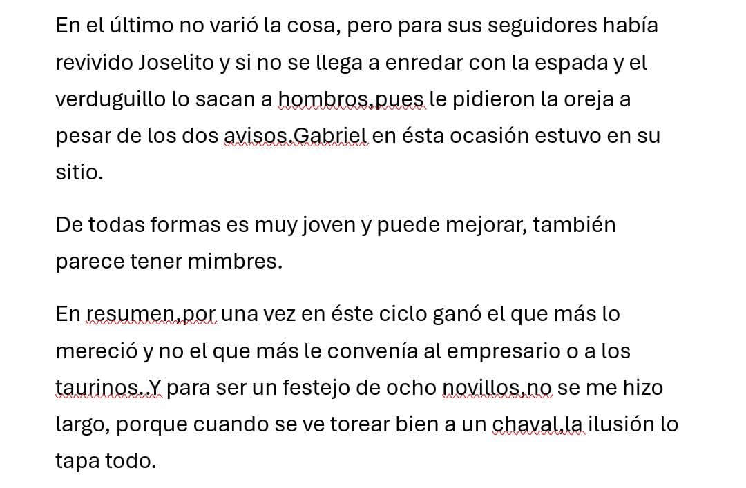 Crónica de un abonado de la Real Maestranza de Caballería de Sevilla.
24 de Julio de 2025 Sevilla Nocturna
Fuera de Abono Erales de Gabriel Rojas para Javier Torres Bombita, Alejandro González, Julio Aparicio y Manuel Domínguez.
