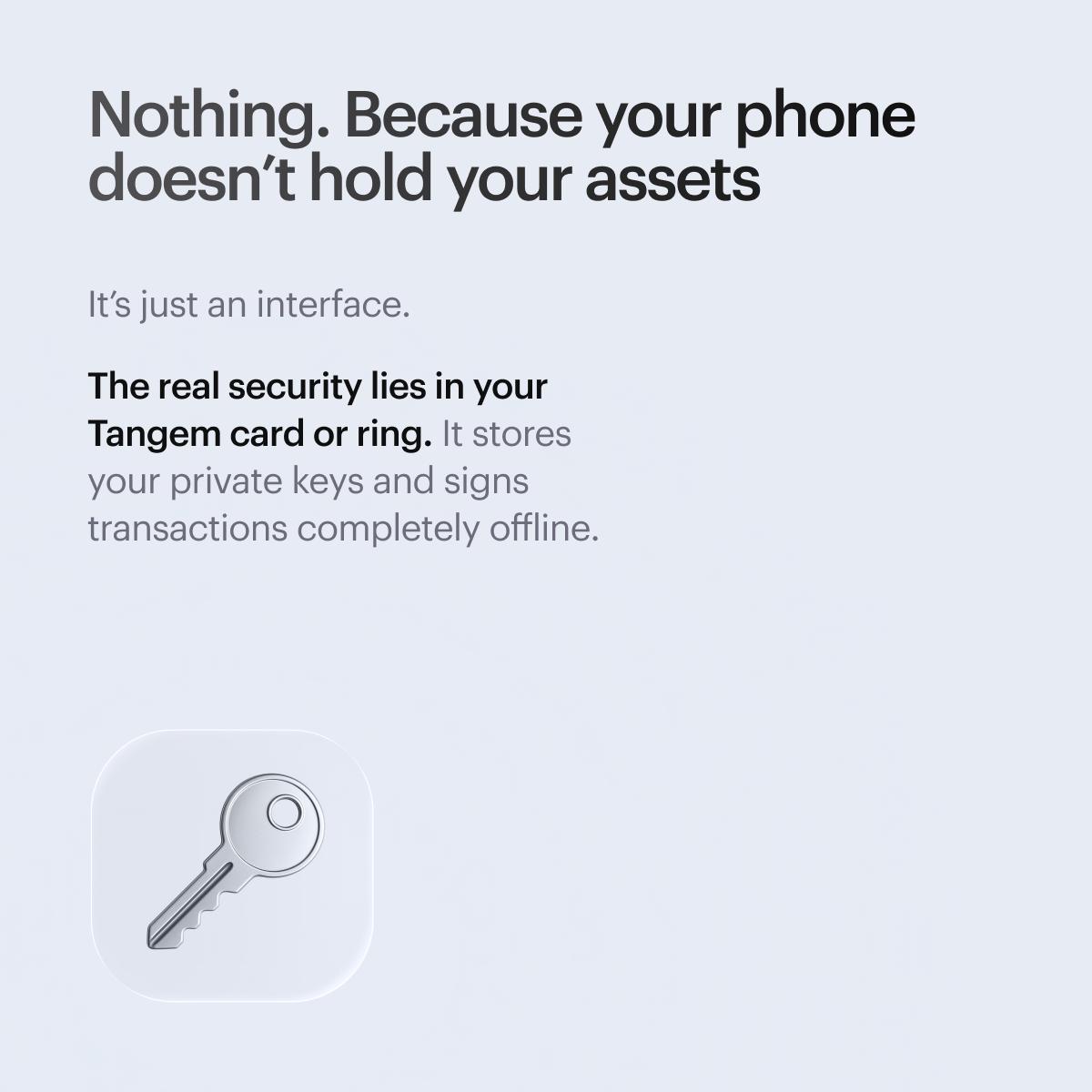 Tangem's tweet image. Lost your phone? Your crypto’s still safe📲
Tangem keeps your assets secure — no matter what.