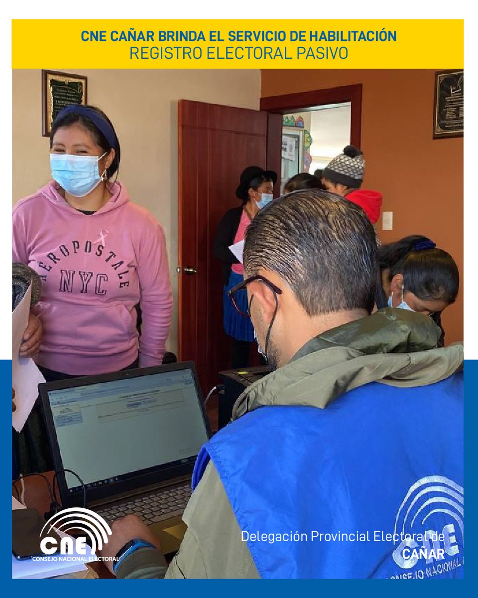 📰BOLETÍN | #CNE Cañar brinda el servicio de habilitación del registro electoral pasivo.
📌Aquí los detalles: 👉acortar.link/AYzkur