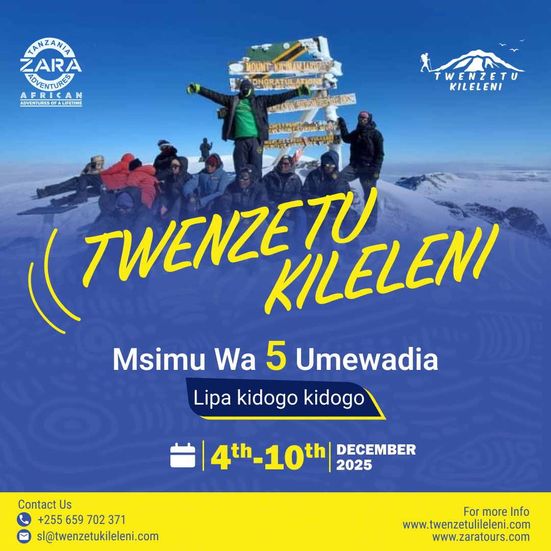 urtupdates's tweet image. Katika kuadhimisha Miaka 64 ya Uhuru wa Tanganyika (Tanzania🇹🇿) Zara Tanzania Adventures, wanakualika ewe Mtanzania kushiriki Kupanda Mlima #Kilimanjaro na Kuipeperusha Bendera ya Tanzania 🇹🇿, katika Kilele cha Mlima Kilimanjaro, Disemba 2025. kwa Garama Nafuu kabisa. Wasiliana…