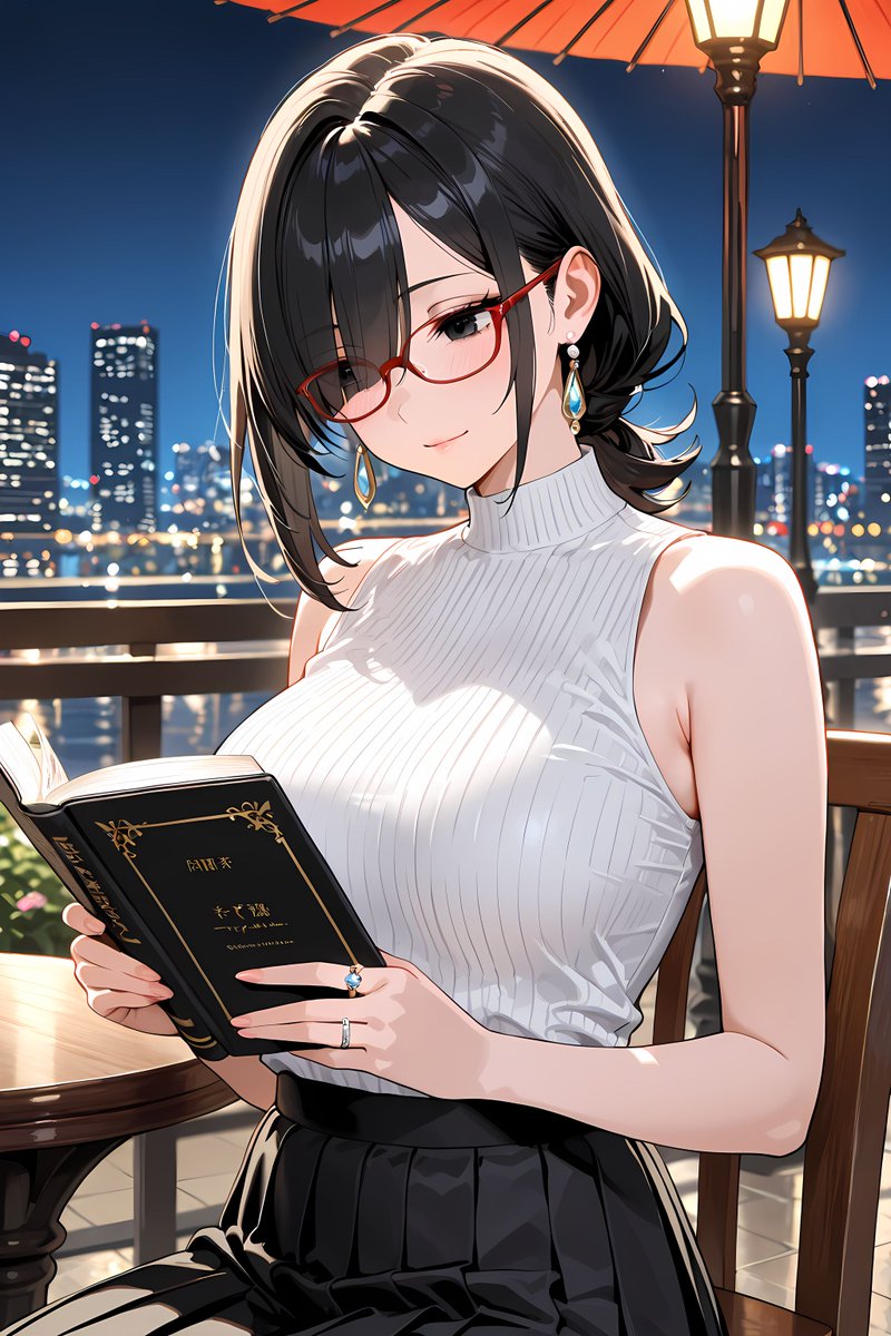 fffr_ai's tweet image. 赤めがねみさきさん👓
#AIart 
#AIイラスト︎︎