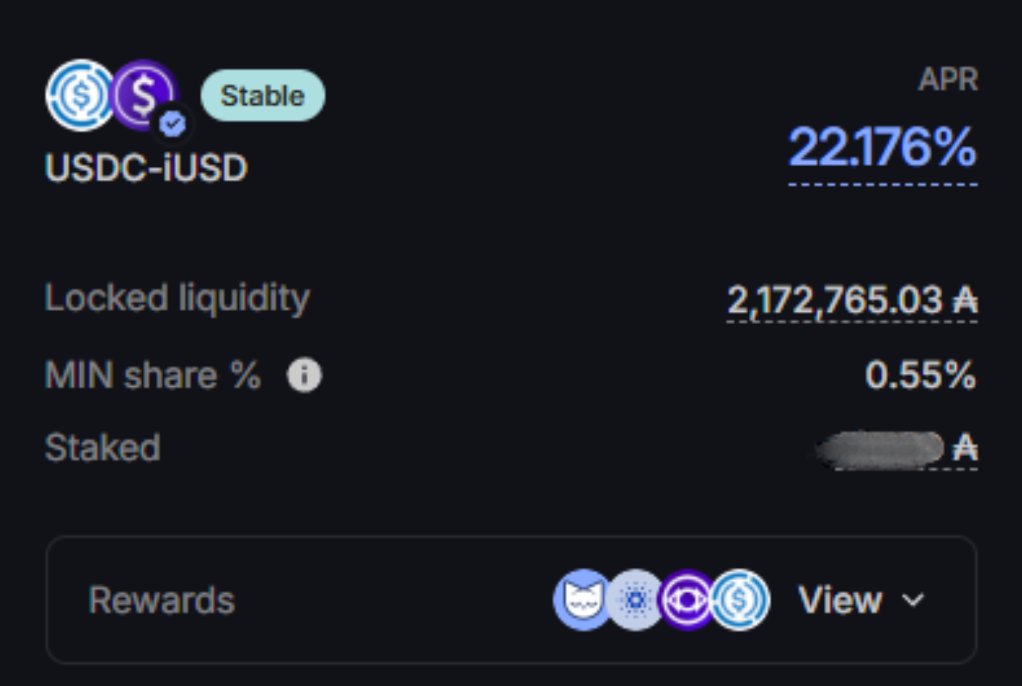 Pix🔎 (@pixonchain) on Twitter photo i used to make fun of cardano (as most of CT)
but damn they actually have some GOATed builders
talked to <a href="/MinswapDEX/">Minswap Labs</a>’s team today
and ngl... ended up bridging 10% of my port because of it:
> stables farming at 22% (nice)
> zero frontend fees (yes, really)
> just became an i used to make fun of cardano (as most of CT)
but damn they actually have some GOATed builders
talked to <a href="/MinswapDEX/">Minswap Labs</a>’s team today
and ngl... ended up bridging 10% of my port because of it:
> stables farming at 22% (nice)
> zero frontend fees (yes, really)
> just became an