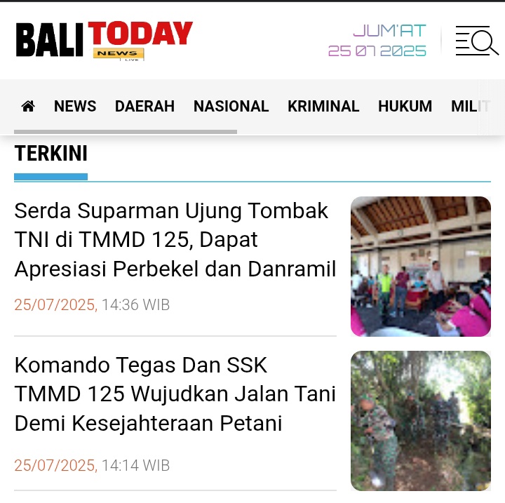 Serda Suparman Ujung Tombak TNI di TMMD 125, Dapat Apresiasi Perbekel dan Danramil

balinewstoday.com/2025/07/serda-…