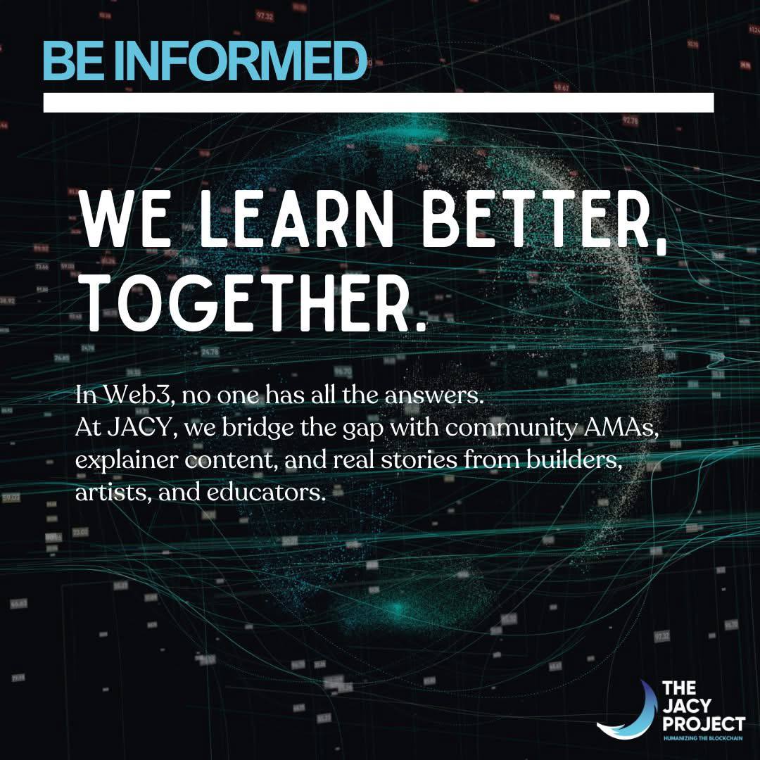 TheJacyProject's tweet image. Web3 Is Evolving — Don’t Learn Alone.
The JACY Project is more than a platform.
It’s a collaborative learning space where creatives, communities, and changemakers grow together in Web3.
🌍 Join The JACY Project — a revolutionary blockchain ecosystem empowering creators,…