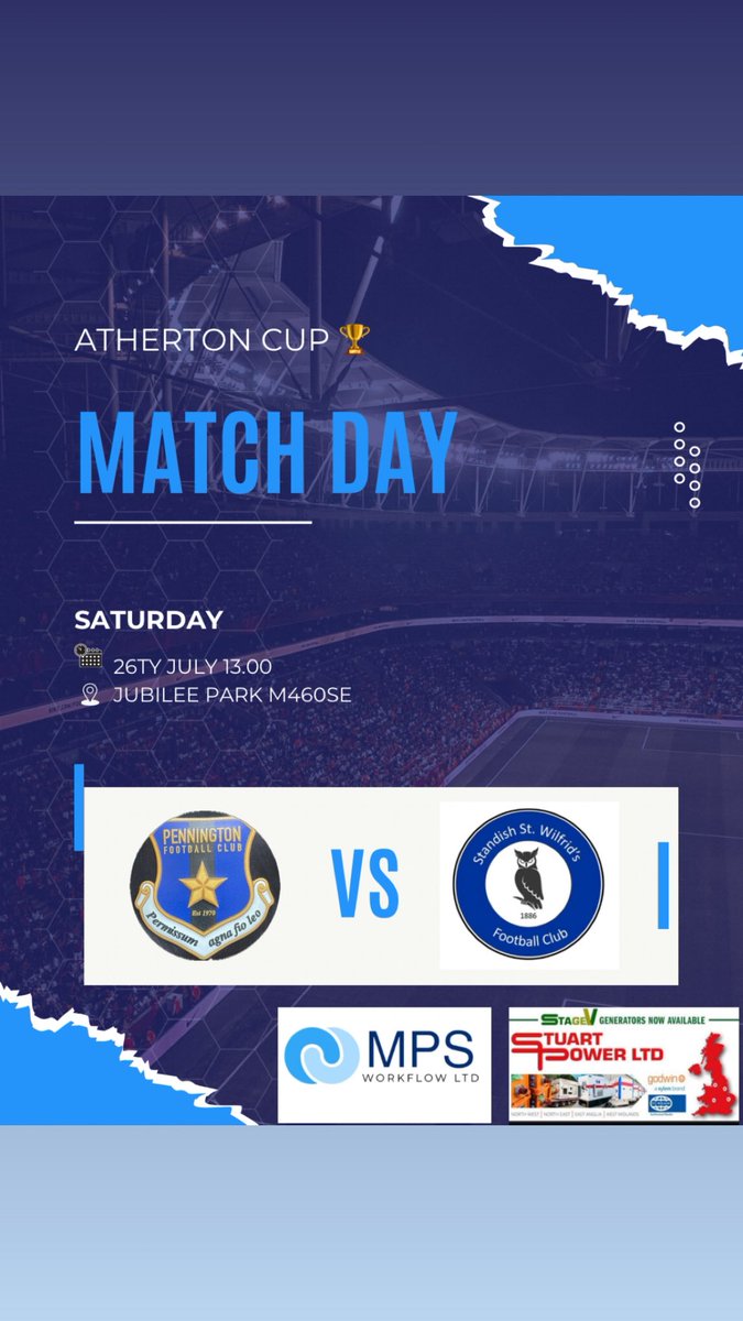 Standish St Wilfs FC 🦉 (@wilfs_fc) on Twitter photo We have more Atherton cup action tomorrow as we face a difficult test as we travel to take on <a href="/pennington_fc/">Pennington Football Club</a> . 13.00 kick off, get down and support the lads.
#UTW🦉 We have more Atherton cup action tomorrow as we face a difficult test as we travel to take on <a href="/pennington_fc/">Pennington Football Club</a> . 13.00 kick off, get down and support the lads.
#UTW🦉
