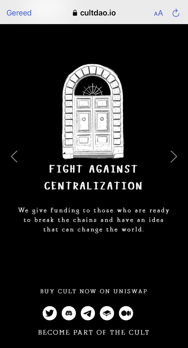 <a href="/dominicVEMP/">Dominic Ryder | POD 🗳️</a> <a href="/wearecultdao/">Cult.DAO</a> Are YOU ready to open this door?

cultdao.io

$CULT