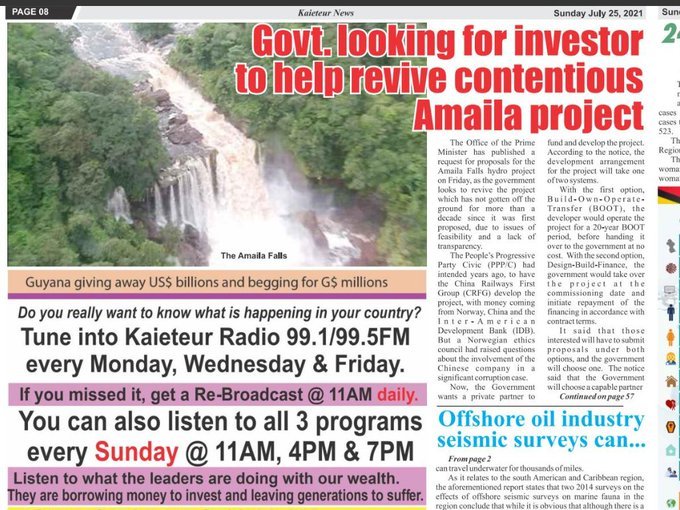 AntroCanal's tweet image. #UnDiaComoHoy Gobierno de Guyana retoma proyecto hidroeléctrica "Amaila" en el territorio Esequibo #25Jul 2021 #MiMapa Busca inversión privada extranjera. Venezuela ha objetado proyectos hidroeléctricos en el Esequibo desde los años 70s y ha logrado frenar ese desarrollo.