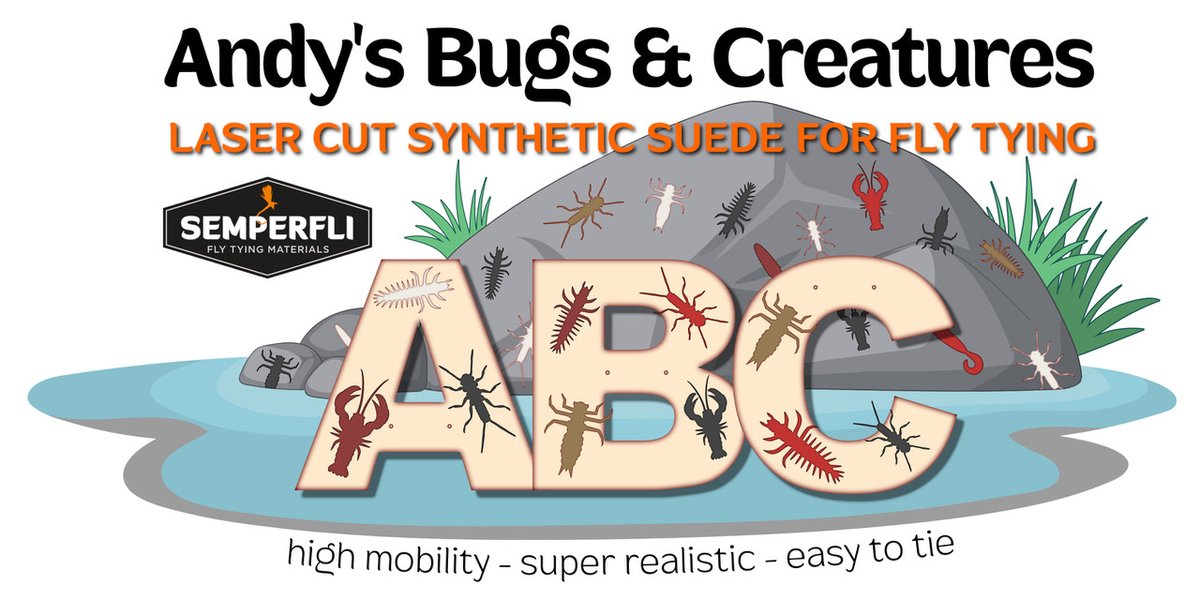 semperfli's tweet image. The news you've all been waiting for! We are extremely excited to announce the launce of the Semperfli ABC, Andy's Bugs &amp;amp; Creatures! 
semperfli.net/realistic-fly-…
A fantastic new range of Synthetic Suede bodies 
Available for pre order now!