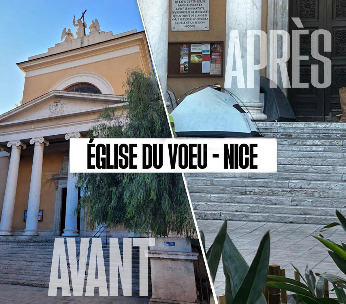 4. Église du vœu 

Ce lieu sacré pour les chrétiens, à l’image d’autres endroits de la ville, est devenu un squat de SDF. Comment parler sérieusement de sécurité lorsqu’une liberté aussi élémentaire que celle du culte est entravée de cette façon ?