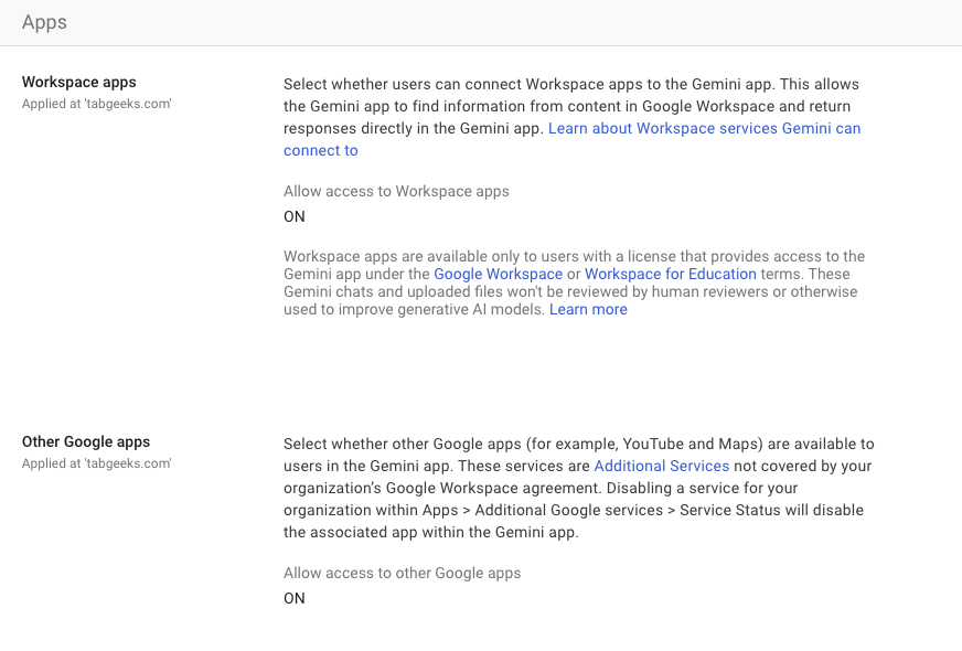 MrJNowlin's tweet image. FYI @GeminiApp for @GoogleWorkspace pro tip: If you want Gemini to be able to call out to other @Google services like @YouTube or @googlemaps there is a toggle that needs to be turned on globally in the Workspace Admin Panel