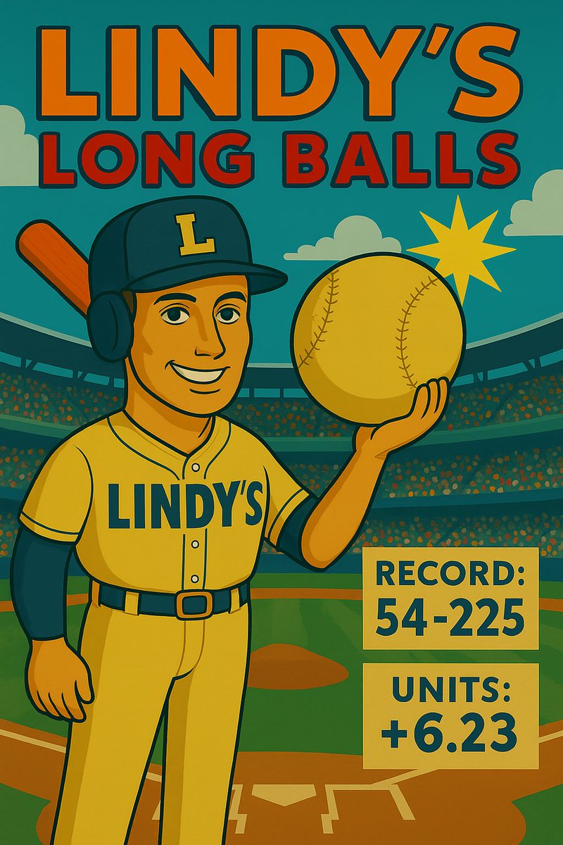 💣💣 LINDY'S LONG BALLS 7/25/25 💣💣

Five home runs. Five opportunities at greatness. So let's be great, shall we? 😈

Oh, and LIKE + BOOKMARK this tweet for the weekend vibes 🤙🏼