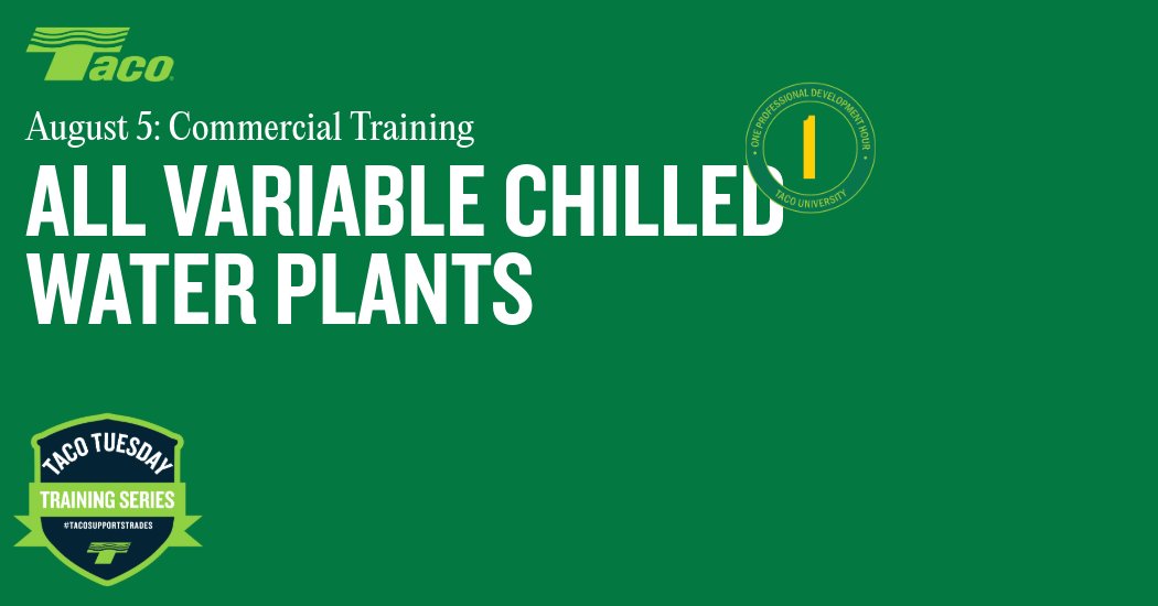 EmpoweringPumps's tweet image. All Variable Chilled Water Plants – 1 PDH
Join Rich Medairos, P.E., Brett Zerba, and Tony Furst on August 5 from 11:00 am to 12:00 pm for a webinar focused on the evolution and optimization of chilled water systems.
Topics include:
• Industry trends
• Chilled water system…