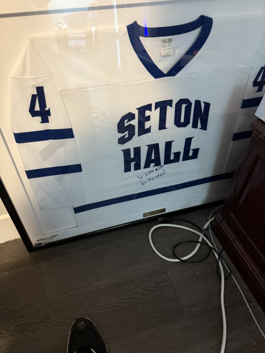 This Seton Hall Hockey jersey used to hang up in the ESPN Zone restaurant at the Disney Boardwalk. 

It is now in my possession.

I’m gonna be trying to find the story behind this jersey. Who gave it to ESPN? How long was it hanging there? 

Any help would be awesome.