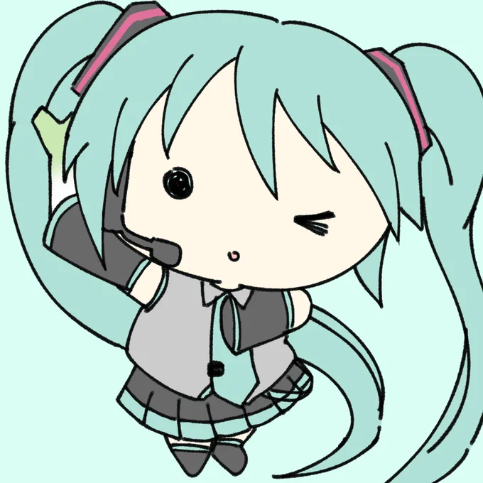 ゆる初音ミク #イラスト #初音ミク