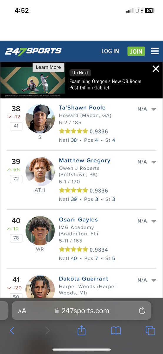 matthewgreg08's tweet image. Blessed to be ranked a 5 star on @247Sports
@EdOBrienCFB @BrianDohn247
