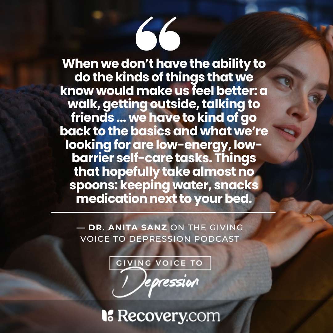 VoiceDepression's tweet image. On the hardest days, it’s okay to scale back to the basics. 💛
Even small acts of self-care count.

🎙️ &quot;Running On Empty: Understanding Depression Through Spoon Theory&quot;
🎧 Listen to the pod at recovery.com/voices/giving-…

#MentalHealth #SpoonTheory #YouAreNotAlone #DepressionSupport