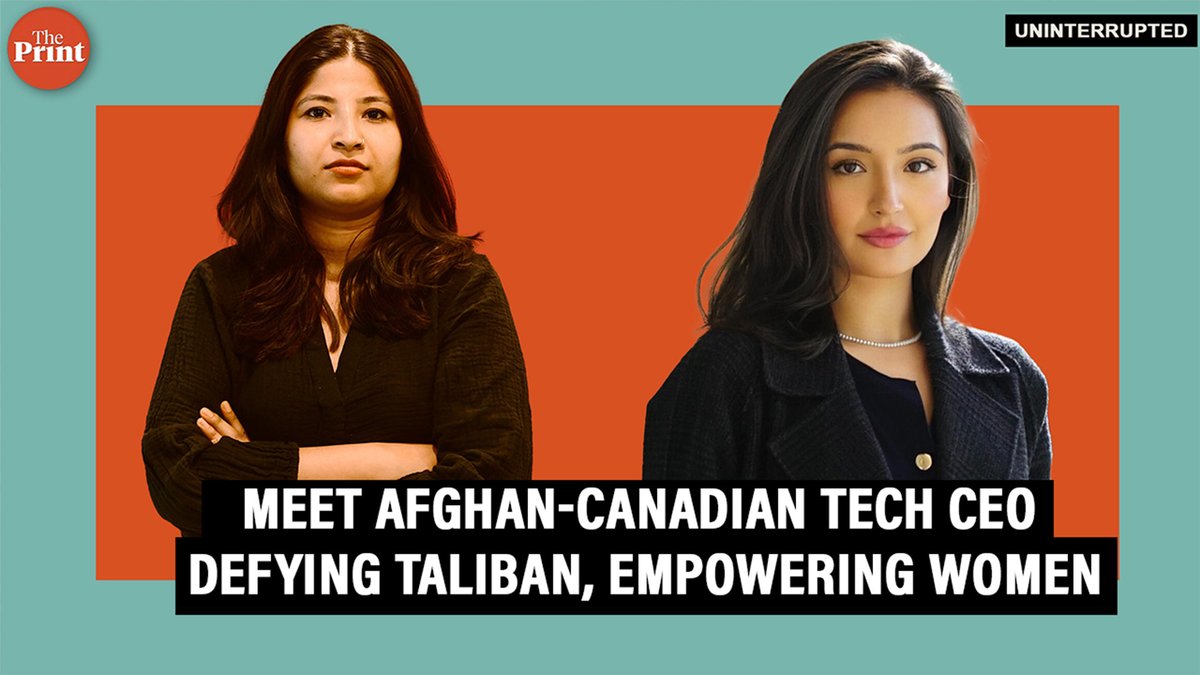 ThePrintIndia's tweet photo. 'Taliban regime is becoming another Iran. This is an emergency', says Afghan-Canadian Tech CEO Sara Wahedi @SaraWahedi. She speaks to @debdutta_c on how her start up is empowering women in Taliban ruled Afghanistan

Watch #ThePrintUninterrupted 

https://t.co/Q3zvPO69sG https://t.co/pLzCmt6cxM