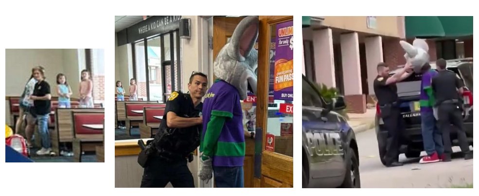 stingerreport's tweet image. KWP #TrendWatch - @ChuckECheese mascot dragged out of Florida #Eatertainment site in cuffs! Only once outside did arresting officers decide to remove costume head. Seeing the guests watch the unfolding situation at a local #entertainment venue is heartbreaking!