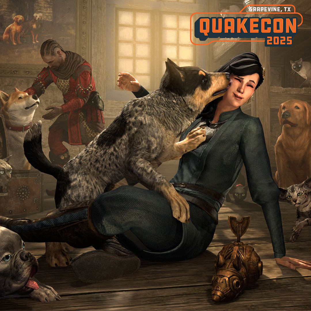 #ESO is returning to #QuakeCon! 🧡 💙 Expect charity livestreams, Drops, an in-person meetup, and more! 
Get the details: beth.games/4kVZ1NS