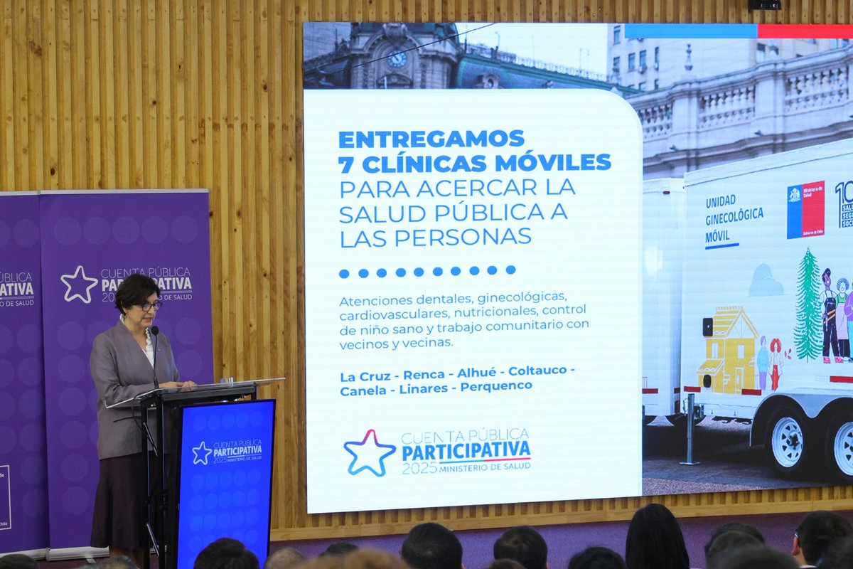 "Realizamos más de 6.500 operativos y actividades en terreno, acercando atenciones, exámenes y vacunas a zonas con barreras de acceso. Entregamos 7 clínicas móviles especializadas en ginecología y odontología para comunas con alta ruralidad, eliminando la necesidad de traslados