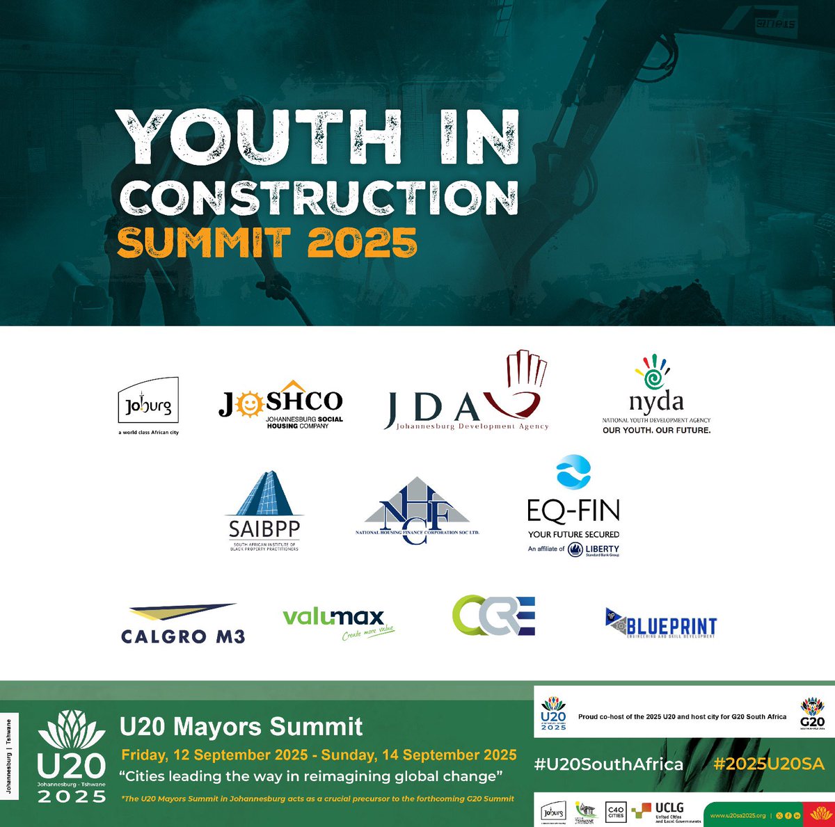 JDA_joburg's tweet image. ✅ Youth in Construction Summit Empowers Future Leaders!
Held at the Brixton Multipurpose Centre, the summit brought together young professionals, industry leaders, and government stakeholders to explore opportunities for skills development, tackle barriers to entry, and build a…